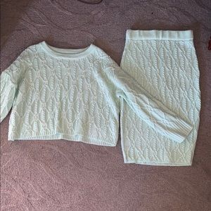 Mint green skirt set